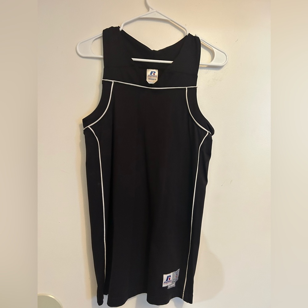 Vintage Russell Athletic Black shift dress with White Trim